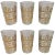 Set of Six Moroccan White Frosted and Gold Glasses For Sale
