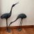 Pair of Mid Century Extra Large Bronze Storks Statues With Verdigris Patina For Sale - Image 4 of 13