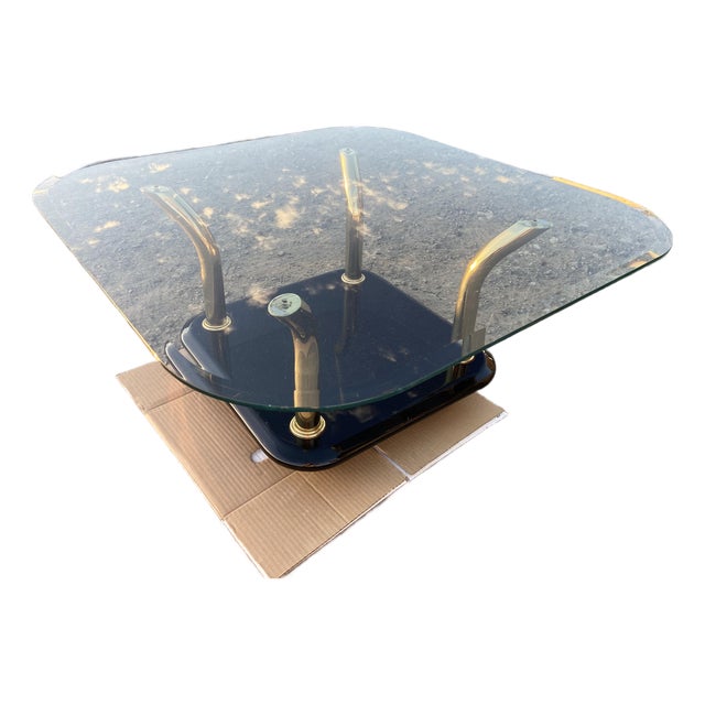 Vintage Postmodern Karl Springer Style Brass Tusks Coffee Cocktail Table MCM For Sale