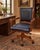 Black Vintage Traditional Black Leather Executive Swivel Desk Chair With Walnut Finish For Sale - Image 8 of 10