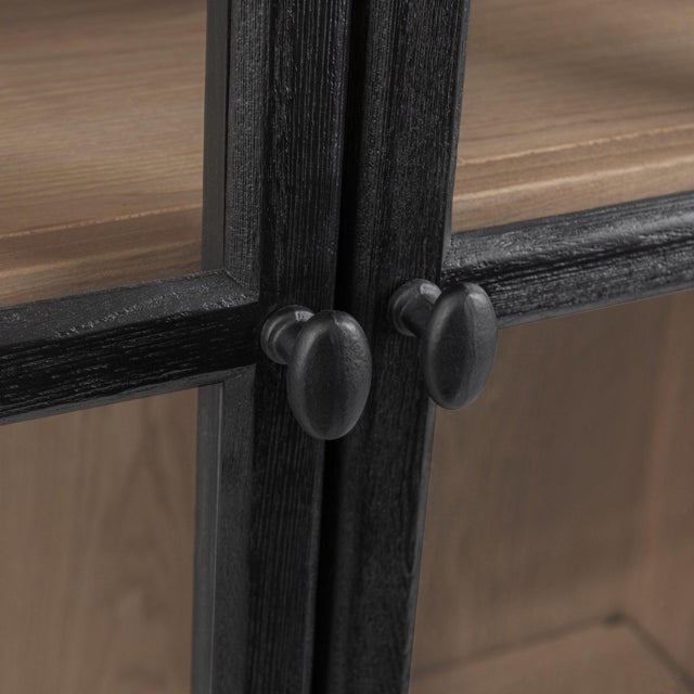 2020s Vaughn Arched Black Elm & Glass Bookcase For Sale - Image 5 of 8