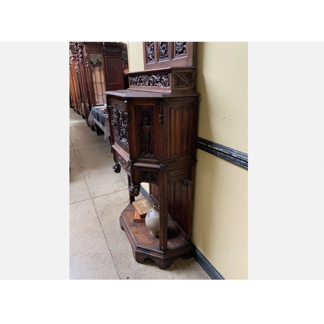 Antique Neo-Gothic Wooden Buffet, 1870 For Sale - Image 10 of 13