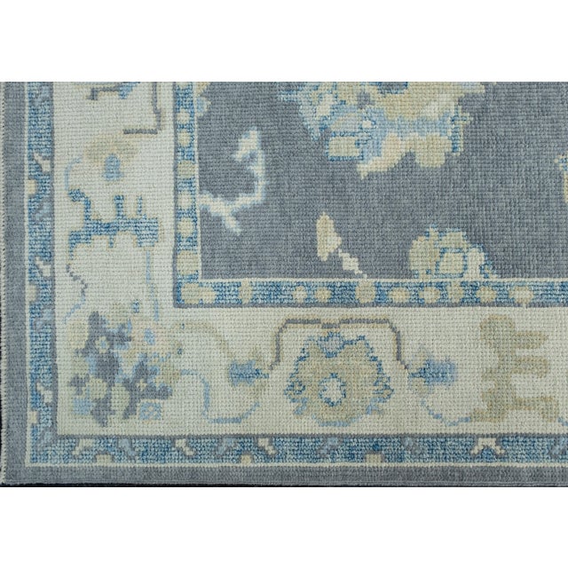 Turkish Oushak Rug 3'10" x 6'1" #17012 For Sale - Image 4 of 8