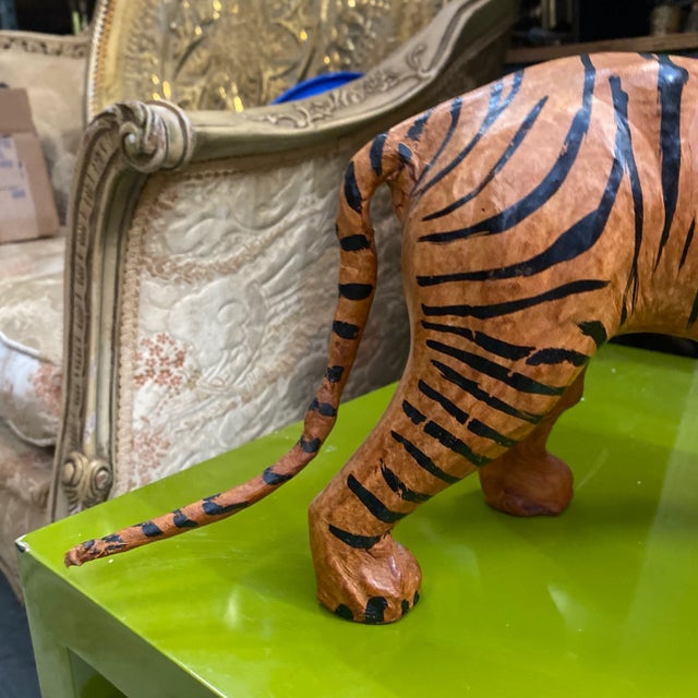 Sculpture Materials 1970s Small Tiger Sculpture With Bow For Sale - Image 7 of 9