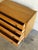 Vintage Small Oak Dresser With 4 Drawers Sunburst Knobs and Tapered Legs Denmark 1960s For Sale - Image 4 of 12