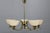 Art Deco Brass Chandelier with Cream Opaline Glass, Czechoslovakia, 1930s For Sale - Image 4 of 12
