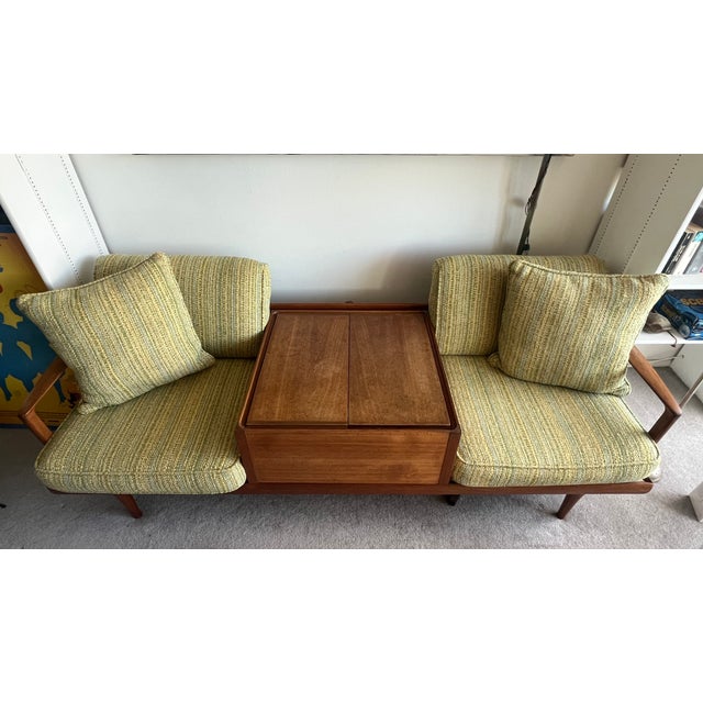 Mid 19th Century Mid Century Modern Walnut Sofa For Sale - Image 5 of 12
