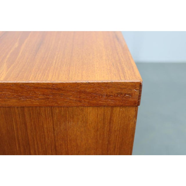 Mid-Century Danish Teak Writing Desk with Brass Details, 1960s For Sale - Image 16 of 18