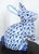 FREE SHIPPING ANYWHERE IN THE CONTINENTAL US! This is a set of rabbit table lamps. Blue and white fishnet design inspired...