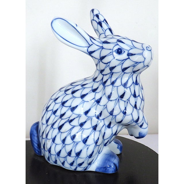 FREE SHIPPING ANYWHERE IN THE CONTINENTAL US! This is a set of rabbit table lamps. Blue and white fishnet design inspired...