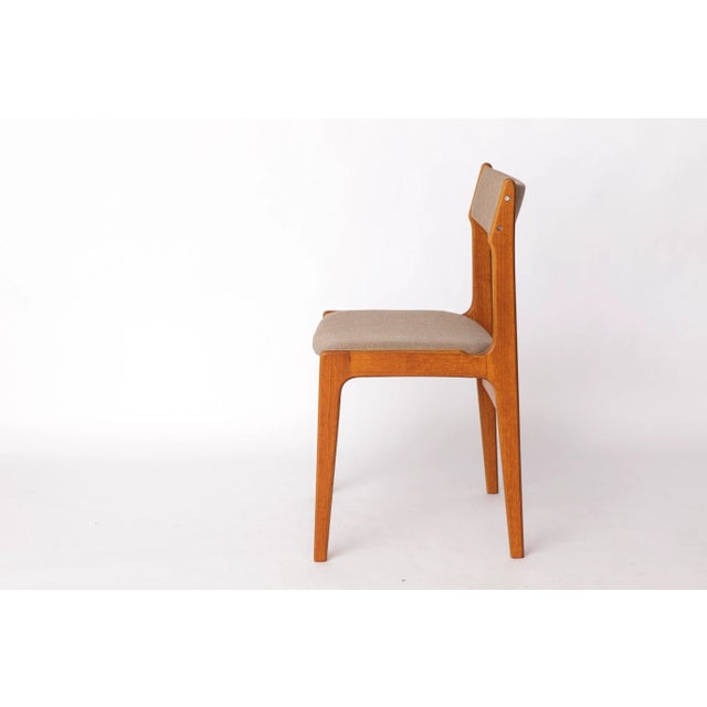 Brown Vintage Danish Teak Dining Chair in Grey,1960s For Sale - Image 8 of 10
