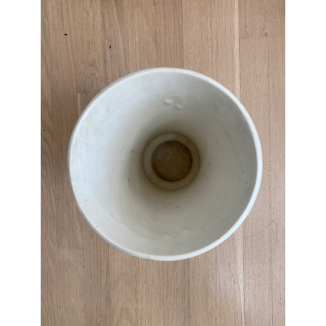 1940’s Modern Matte White Ceramic Vase For Sale - Image 10 of 13