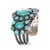 Late 20th Century 6.5" Db Heavy Native American Sterling Turquoise Cluster Cuff Bracelet For Sale - Image 5 of 11