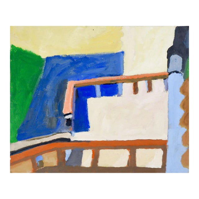 Vintage Abstract Street View Painting For Sale