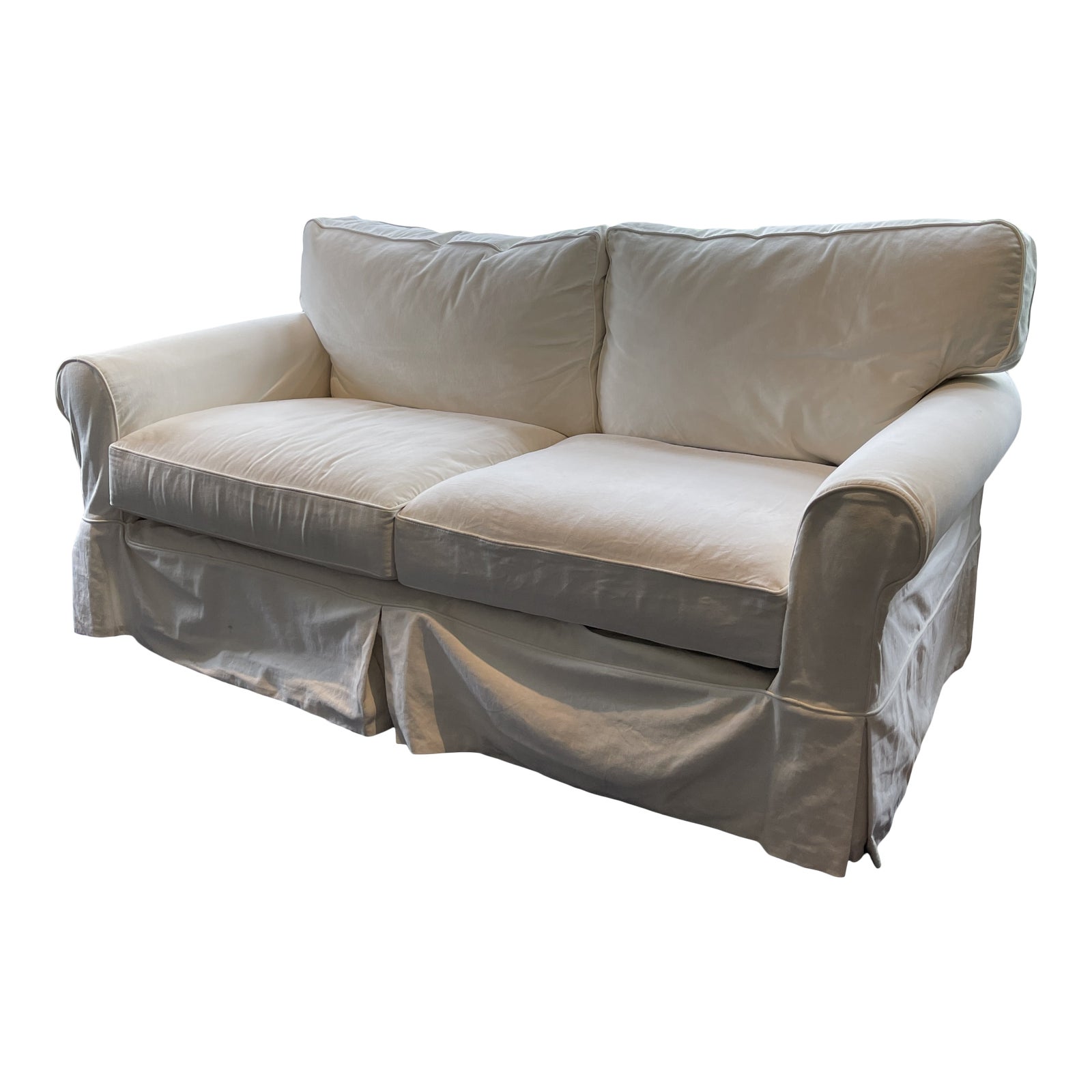 Arhaus White Slipcovered Sofa Chairish
