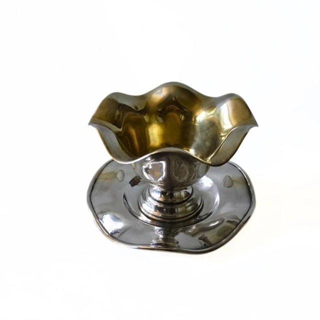 Silver Silver Plated Sauce Bowl on Foot, Sweden, 1900s For Sale - Image 8 of 8