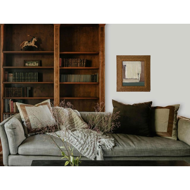 “Matcha" Abstract Art in Antique Frame, Transitional Living Room Art by JTS For Sale In Minneapolis - Image 6 of 11
