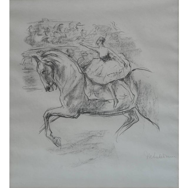 Max Lieberman (1847-1935) Pencil Signed Lithograph, Circus Horse with Rider 15"x13 1/2" lithograph on laid paper pencil...