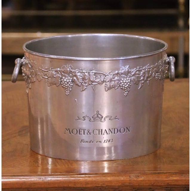 Early 20th Century French Moët & Chandon Pewter Two-Bottle Champagne Cooler For Sale - Image 4 of 12