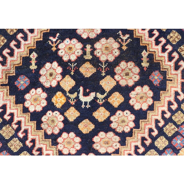 Textile Antique Persian Tribal Shiraz in Wool With Tribal Medallion Design For Sale - Image 7 of 12