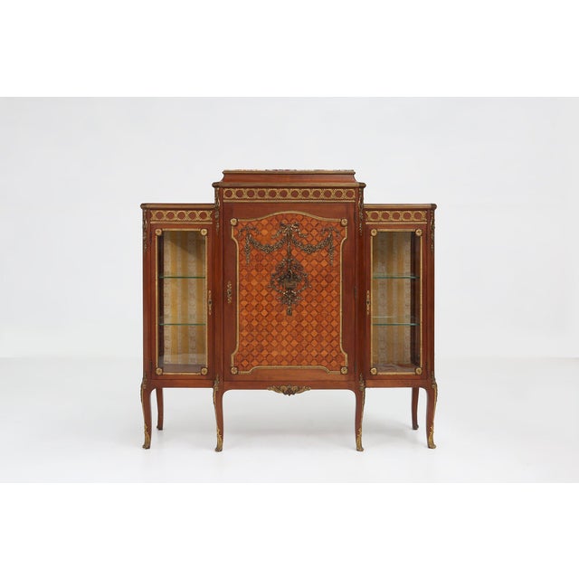 Louis XVI Display Cabinet in Marquetry with Light, France, 1850s For Sale - Image 4 of 18