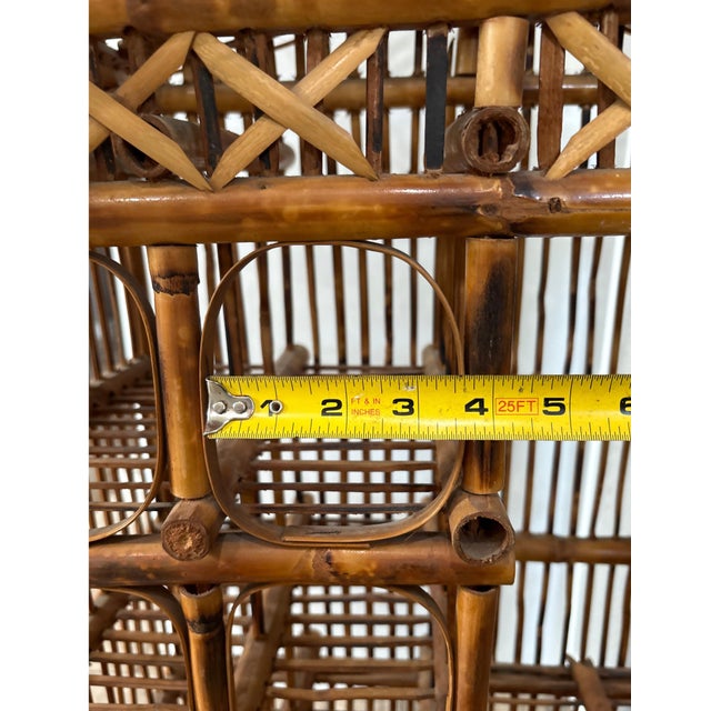 Vintage Bamboo Pagoda Standing Etagere / Bar Display Shelf, Wine Rack, Tiki Display Shelf For Sale - Image 12 of 12
