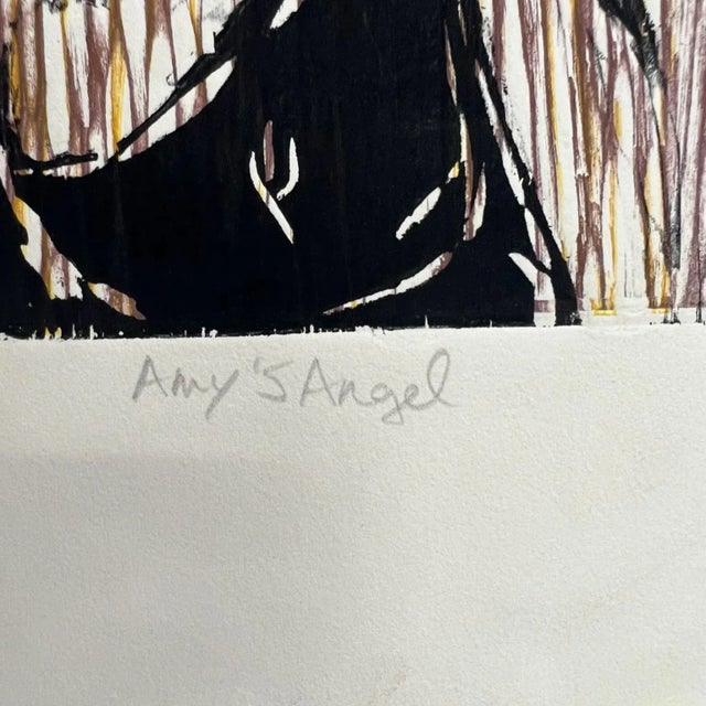 Abstract Expressionism Art by Gina Kail Wood Relief Block Print Amy's Angel Nov 1998 For Sale - Image 3 of 8