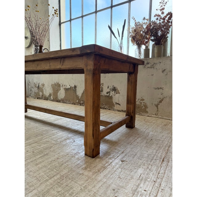 Brown Vintag Farmhouse Table in Pine, 1960s For Sale - Image 8 of 18