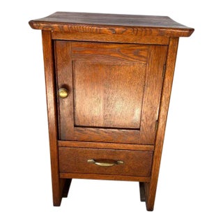 Antique Victorian Style Tiger Oak Single Drawer Office Cabinet For Sale