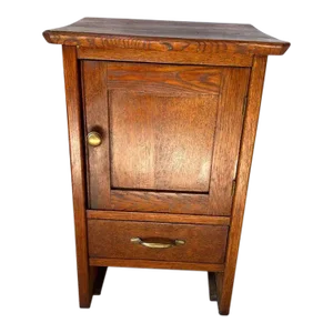 Antique Victorian Style Tiger Oak Single Drawer Office Cabinet