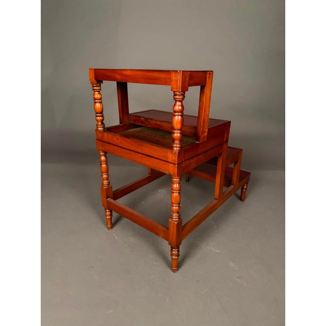 Flip-Top English Library Steps or Flat-Top Side Table, Late 20th Century For Sale - Image 4 of 14