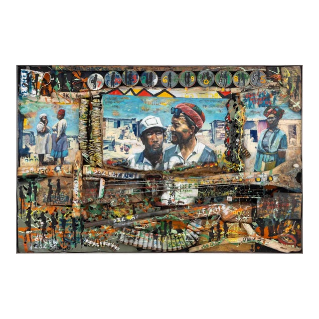 Willie Bester "Township Life" Mixed Media, 1993 For Sale