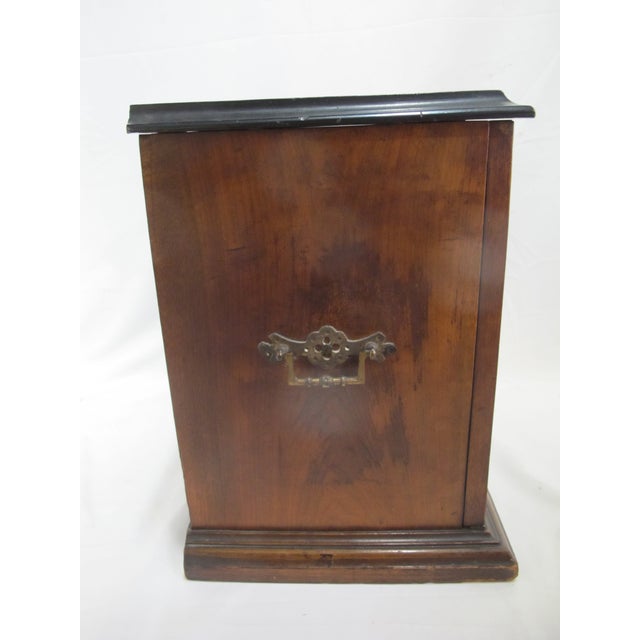 Antique Victorian Wood Travel Secretary Desk File Box W/Inkwells & Calendar For Sale - Image 10 of 12