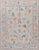 Colorful blue, pink, orange modern handknotted oushak rug As all of our rugs are made by hand, each may have slight...
