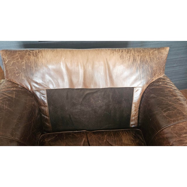 Restoration Hardware Lancaster Brown Leather Luxe Depth Club Chairs For Sale - Image 10 of 15