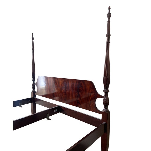 Thomas Chippendale Late 20th Century Craftique Chippendale Style Mahogany Four Poster King Bed, Vintage For Sale - Image 4 of 11