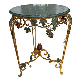 Charles Pollock for William Switzer Iron & Marble Italian Side Table For Sale
