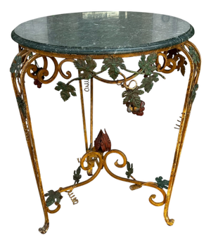 Charles Pollock for William Switzer Iron & Marble Italian Side Table