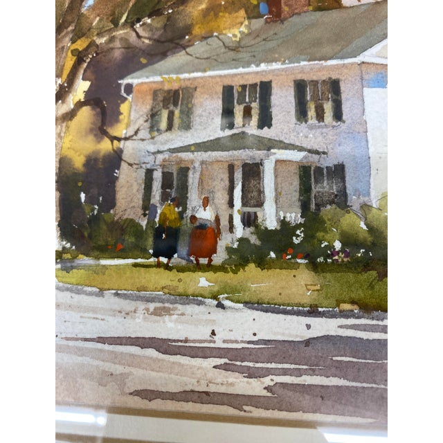 Farmhouse Mid 20th Century Original Watercolor Painting by Lowell Ellsworth Smith – Ohio Farmhouse Scene (Possibly Hudson, Oh) For Sale - Image 3 of 16