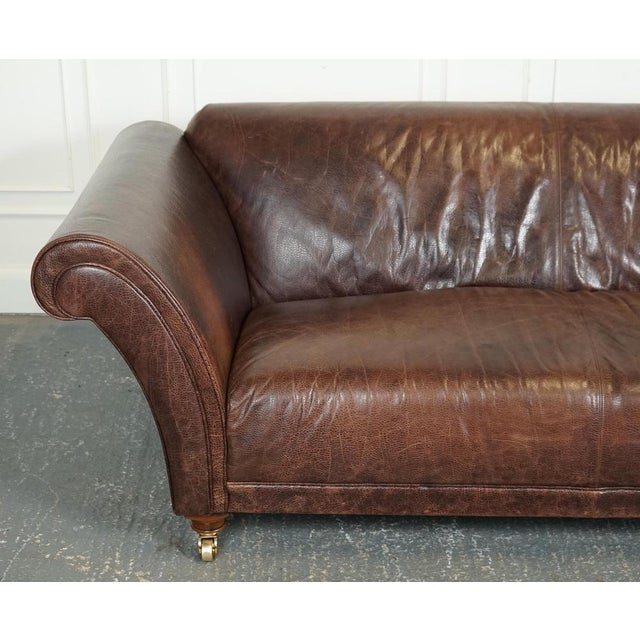 Fishpools Heritage Brown Leather Sofa For Sale - Image 4 of 18