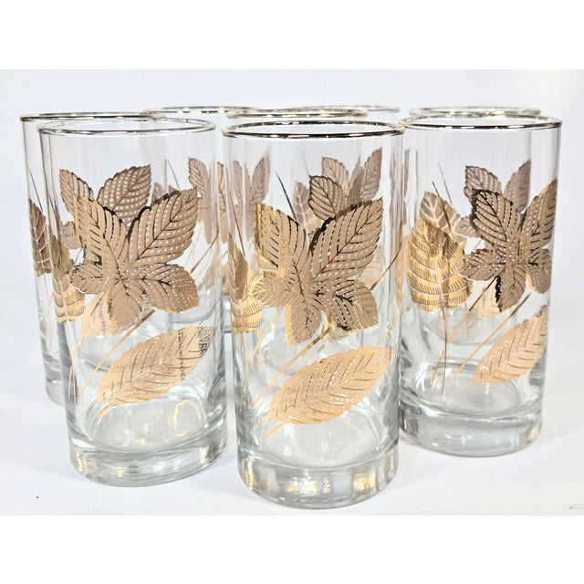 Mid Century 22kt Gold Leaf Tumblers- Set of Eight For Sale - Image 12 of 12