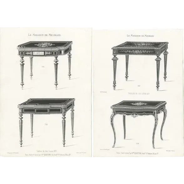 Paper Victor Quetion, Game Tables, 1860, Paper, Set of 2 For Sale - Image 7 of 7
