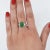 Certified 4.17 Carat Untreated Jadeite Jade and Baguette Diamond Platinum Ring For Sale In Miami - Image 6 of 10