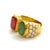 Bochic “Orient” Red Ruby, Green Emerlad & Pearl Ring Set 18K Gold & Silver Natural Rubies - 1.50 carats Natural Emerald -...