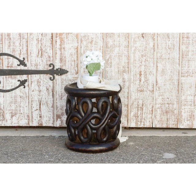 Brown Figural Carved Bamileke Stool For Sale - Image 8 of 9