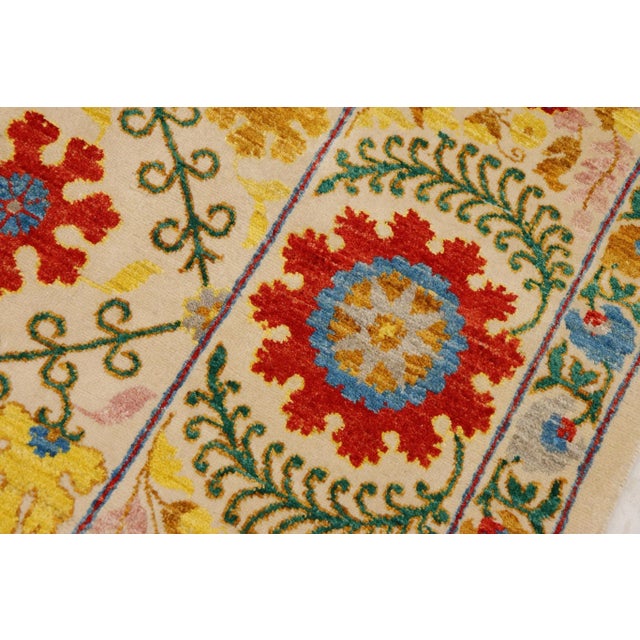 Textile Bohemien Ziegler Beige Blue Hand-Knotted Wool Rug - 9'6'' X 12'5'' For Sale - Image 7 of 8