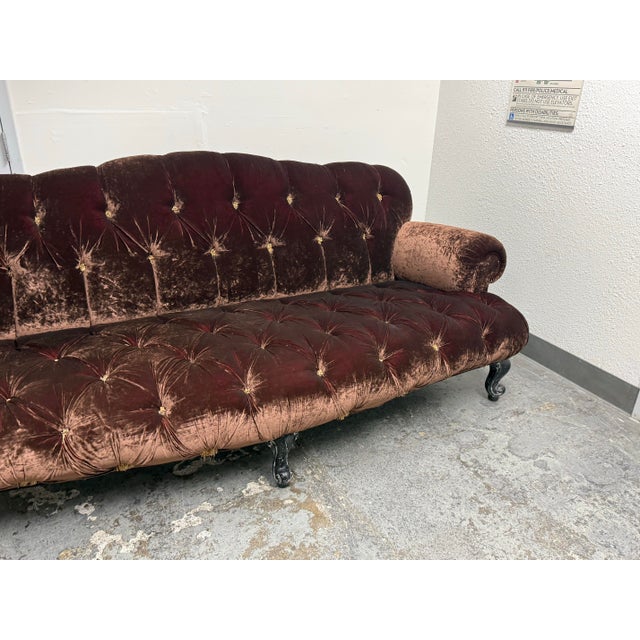 Provasi Bespoke Paris Velvet Sofa, Vintage For Sale In San Francisco - Image 6 of 12