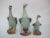 Set of 3 Chinese export porcelain geese in celadon green tone. Each is in excellent condition. The smallest has some rough...