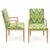 Wood Regency Style Cerused Pine Faux Bamboo Bergere Chairs in Chevron - Pair For Sale - Image 7 of 8