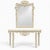 Hollywood Regency Style Italian Carved Ribbon Mirror & Stone Console Table For Sale - Image 10 of 10